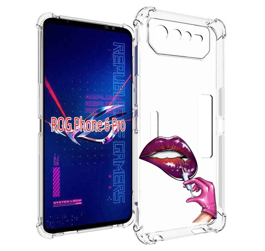 

Чехол MyPads качаем-губы для Asus ROG Phone 6 Pro, Прозрачный, Tocco