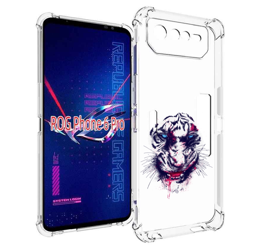

Чехол MyPads безумный тигр для Asus ROG Phone 6 Pro, Прозрачный, Tocco