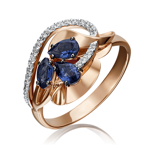 

Кольцо из золота р. 16,5 PLATINA jewelry 01-5221-00-105-1110-30, сапфир\бриллиант, 01-5221-00-105-1110-30