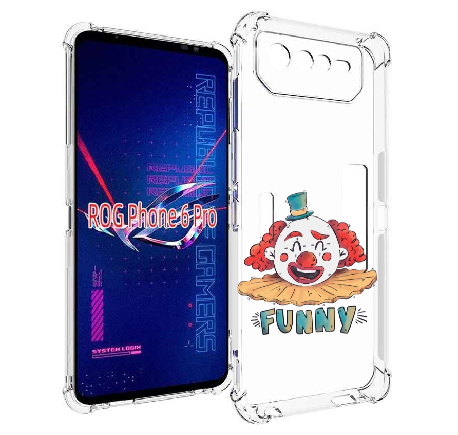 

Чехол MyPads клоун-смешной для Asus ROG Phone 6 Pro, Прозрачный, Tocco