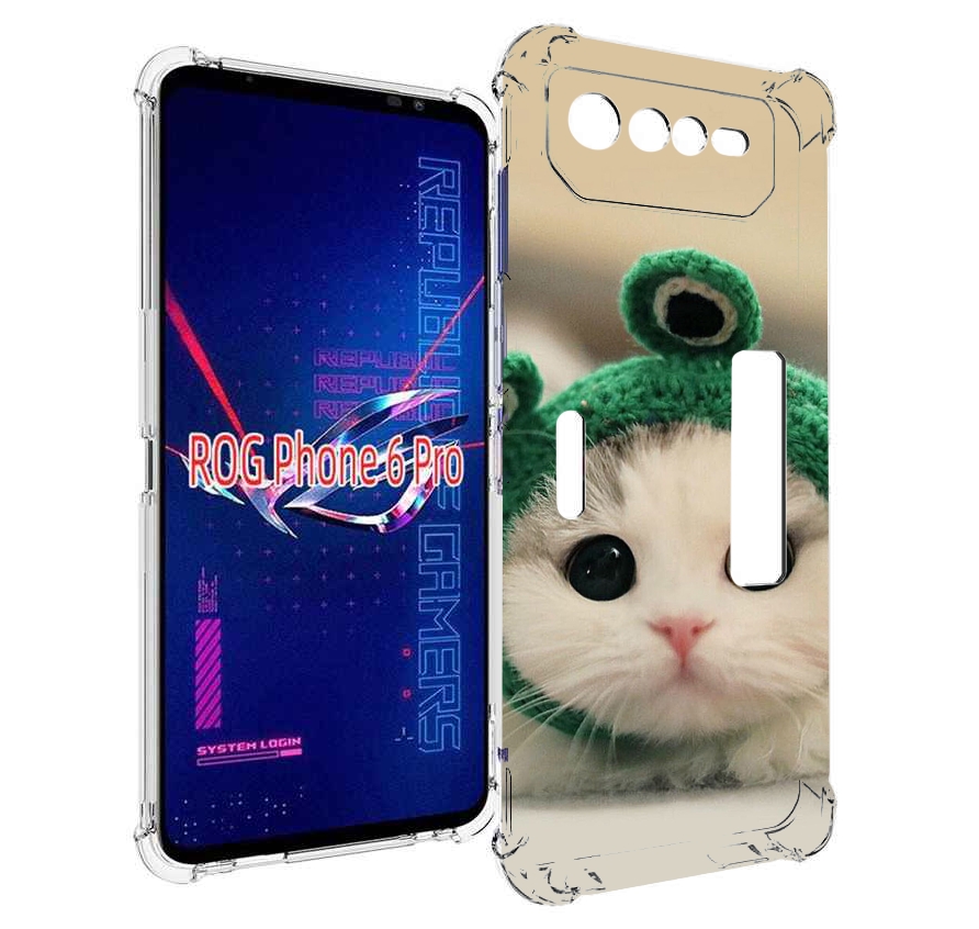 

Чехол MyPads кот-лягушка детский для Asus ROG Phone 6 Pro, Прозрачный, Tocco