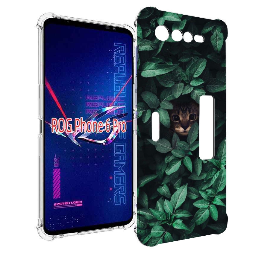

Чехол MyPads котенок в листьях для Asus ROG Phone 6 Pro, Прозрачный, Tocco