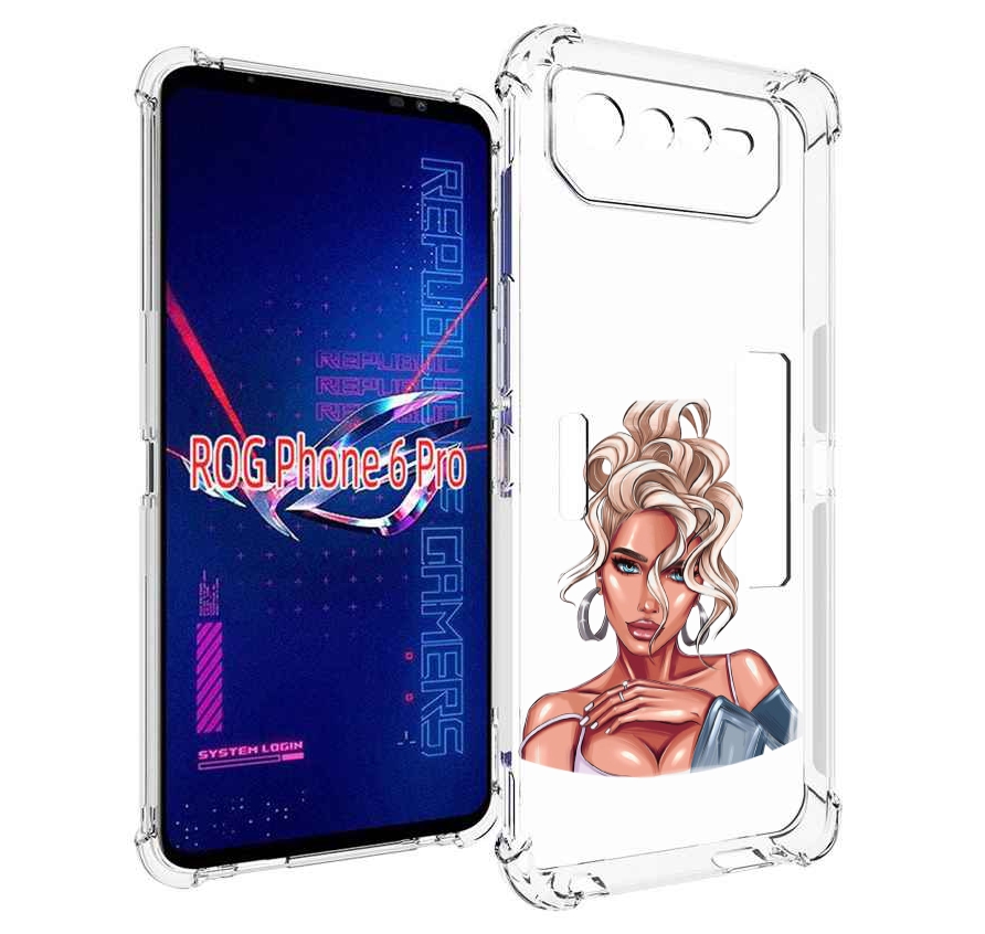 

Чехол MyPads красивая-блондинка женский для Asus ROG Phone 6 Pro, Прозрачный, Tocco