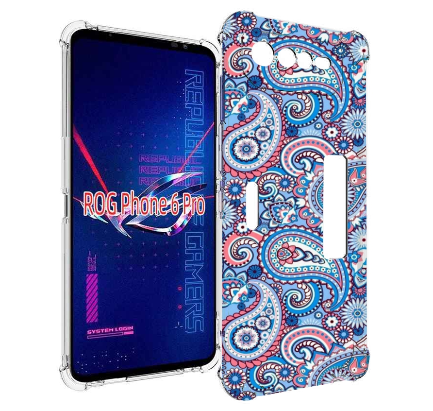 

Чехол MyPads красивый голубой арнамент для Asus ROG Phone 6 Pro, Прозрачный, Tocco
