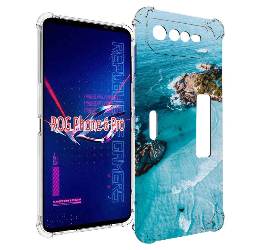 

Чехол MyPads красивый голубой залив для Asus ROG Phone 6 Pro, Прозрачный, Tocco