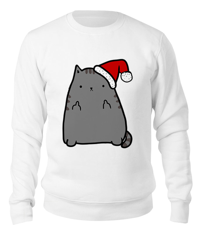 

Толстовка унисекс Printio New year cat белая 2XL, Белый, New year cat