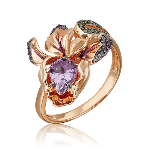 

Кольцо из золота с хромдиопсидом/аметистом р.19 PLATINA jewelry 01-5427-00-709-1110-57, 01-5427-00-709-1110-57