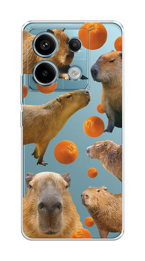 

Чехол на Xiaomi Redmi Note 13 Pro 5G "Капибара и апельсины", Бежевый;оранжевый, 320150-1