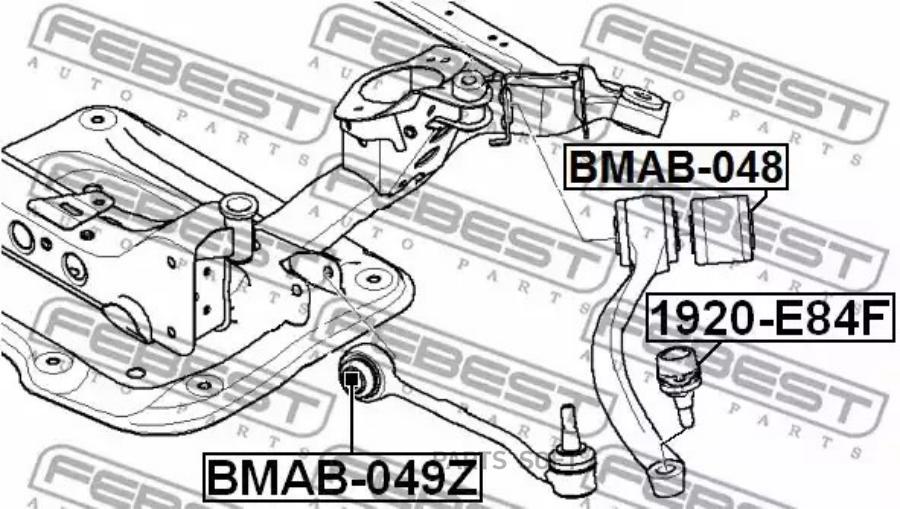 

Сайлентблок передн тяги гидравл bmw 3 e90/e91 2004-2012 bmab-048