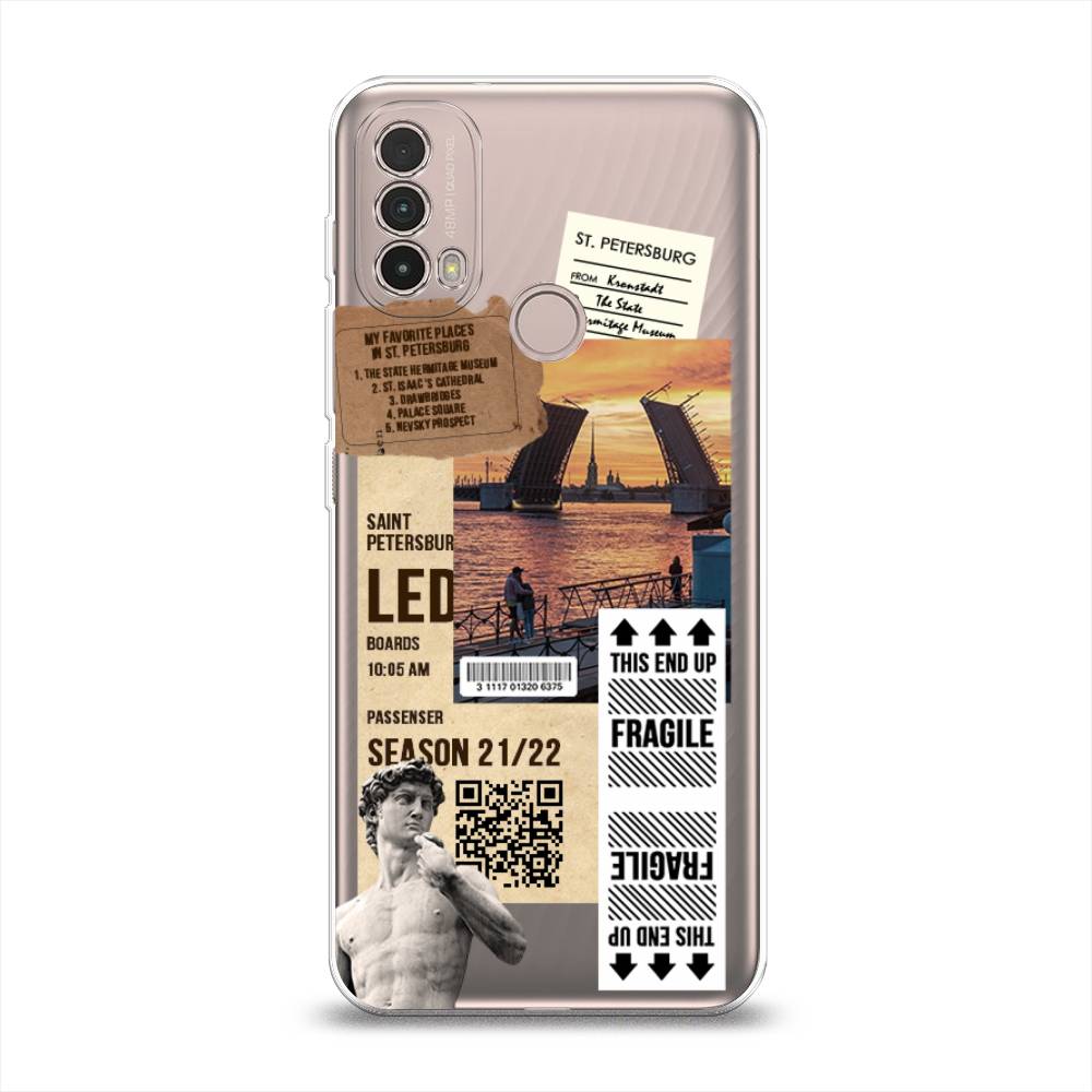 

Чехол на Lenovo K14 Plus "Санкт-Петербург коллаж", Коричневый;бежевый;белый, 243650-6