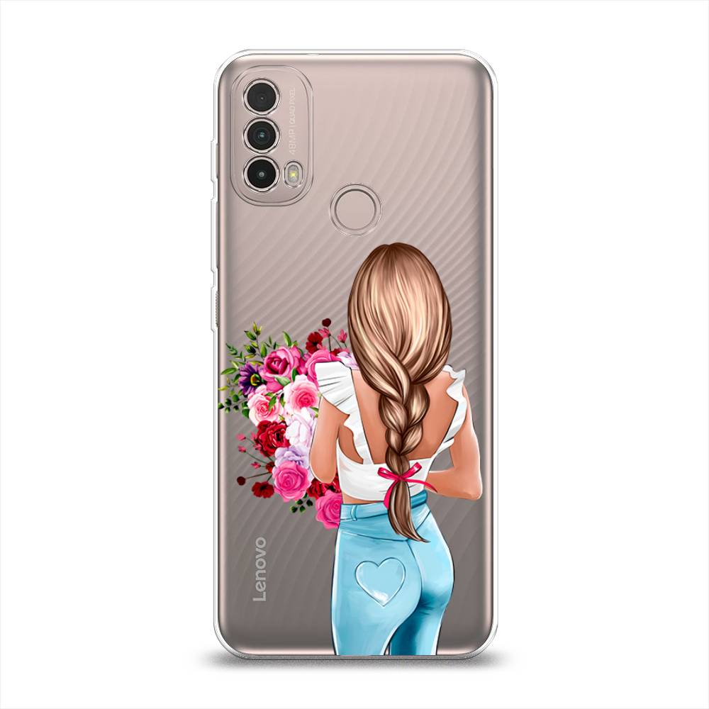 

Чехол на Lenovo K14 Plus "Девушка с цветами", Коричневый;розовый;бирюзовый, 243650-6