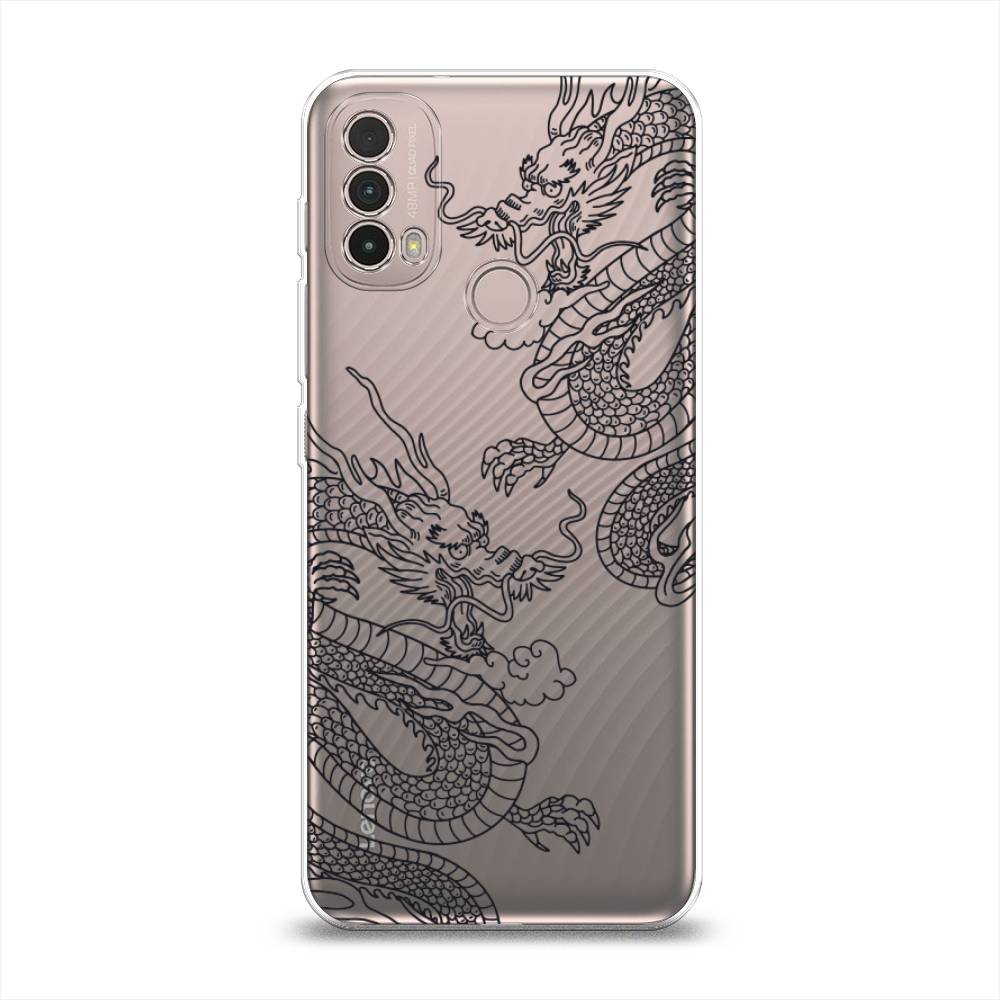 

Чехол на Lenovo K14 Plus "Два китайских дракона", Серый;черный, 243650-1