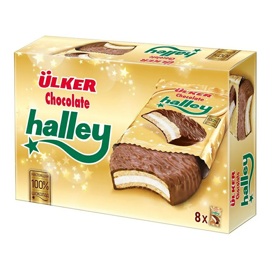 Печенье Ulker Halley Сэндвич шоколадное с маршмеллоу 224 г