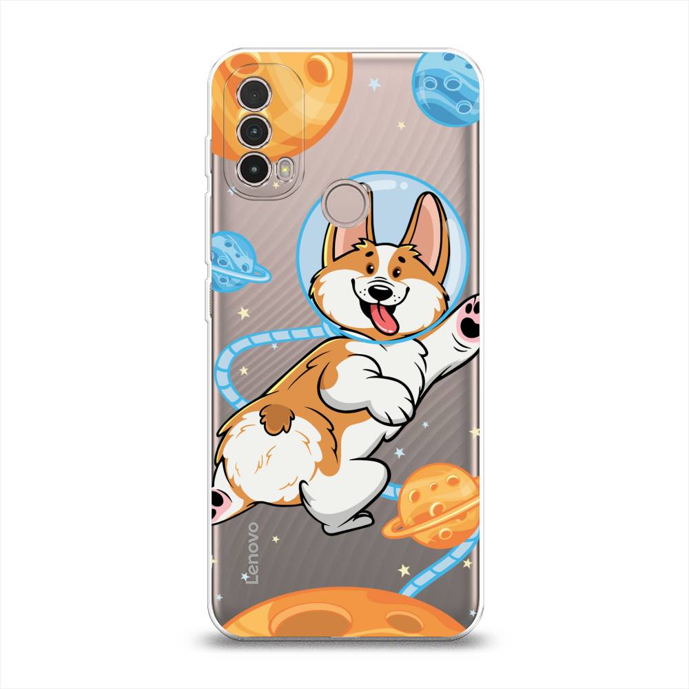 

Чехол на Lenovo K14 Plus/Motorola Moto E20/E30/E40 "Корги-космонавт", Голубой;бежевый;белый, 243650-1