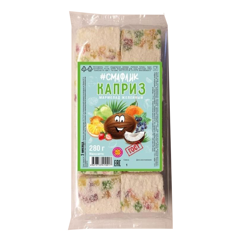 

Мармелад «Любимая Кубань» СМАФЛИК Каприз, 280 г