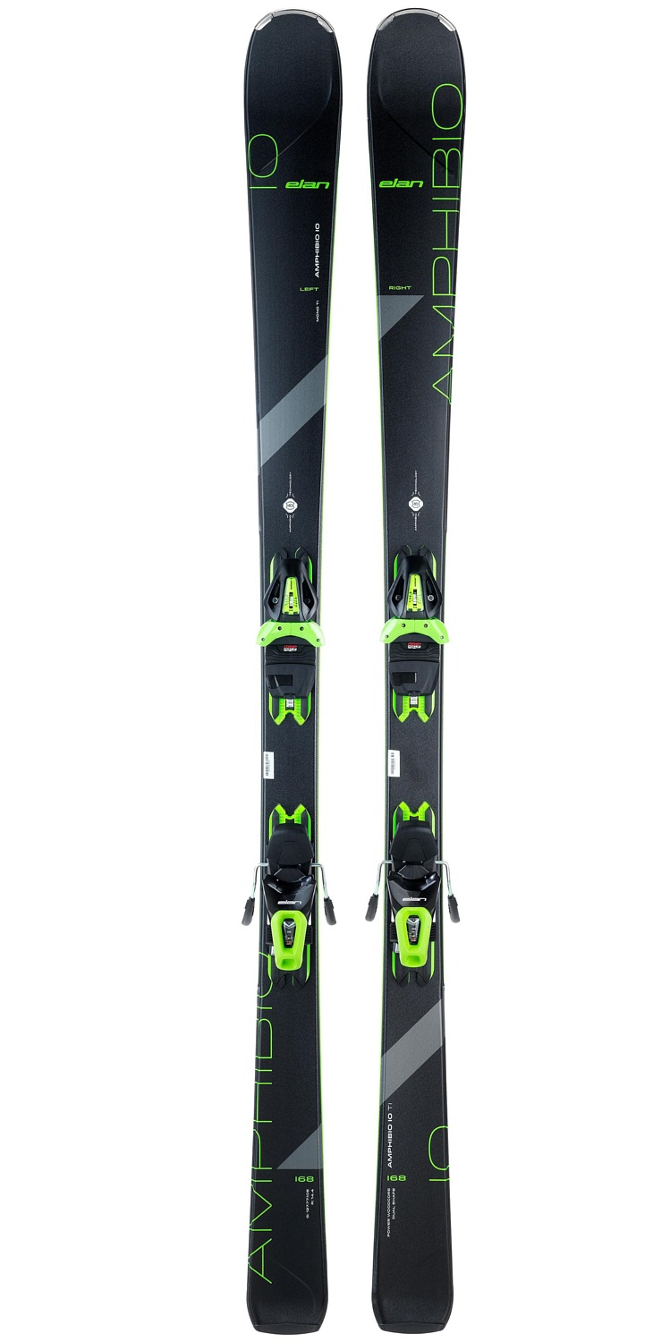 Горные лыжи Elan Amphibio 10Ti PowerShift + EL 10 GW Shift 2022 black/green, 168 см