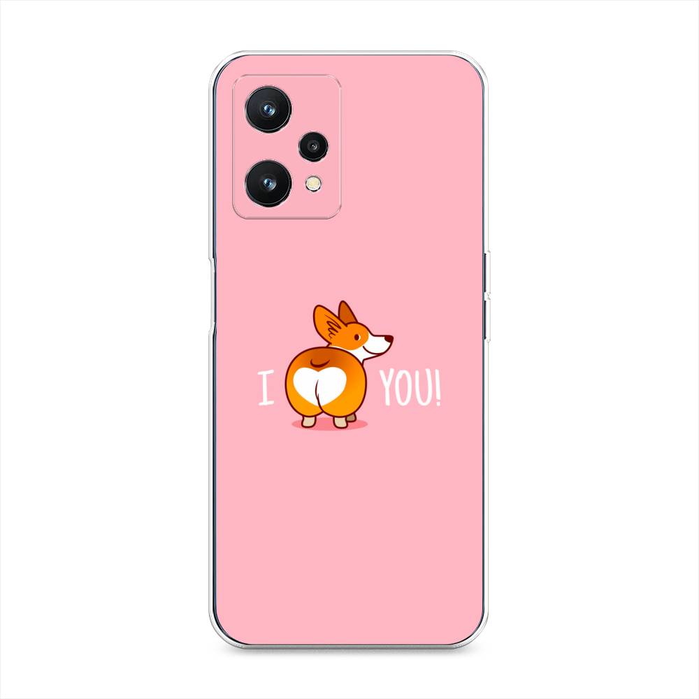 

Чехол на Realme 9 Pro "Корги I love you", Розовый;коричневый;белый, 2511150-1