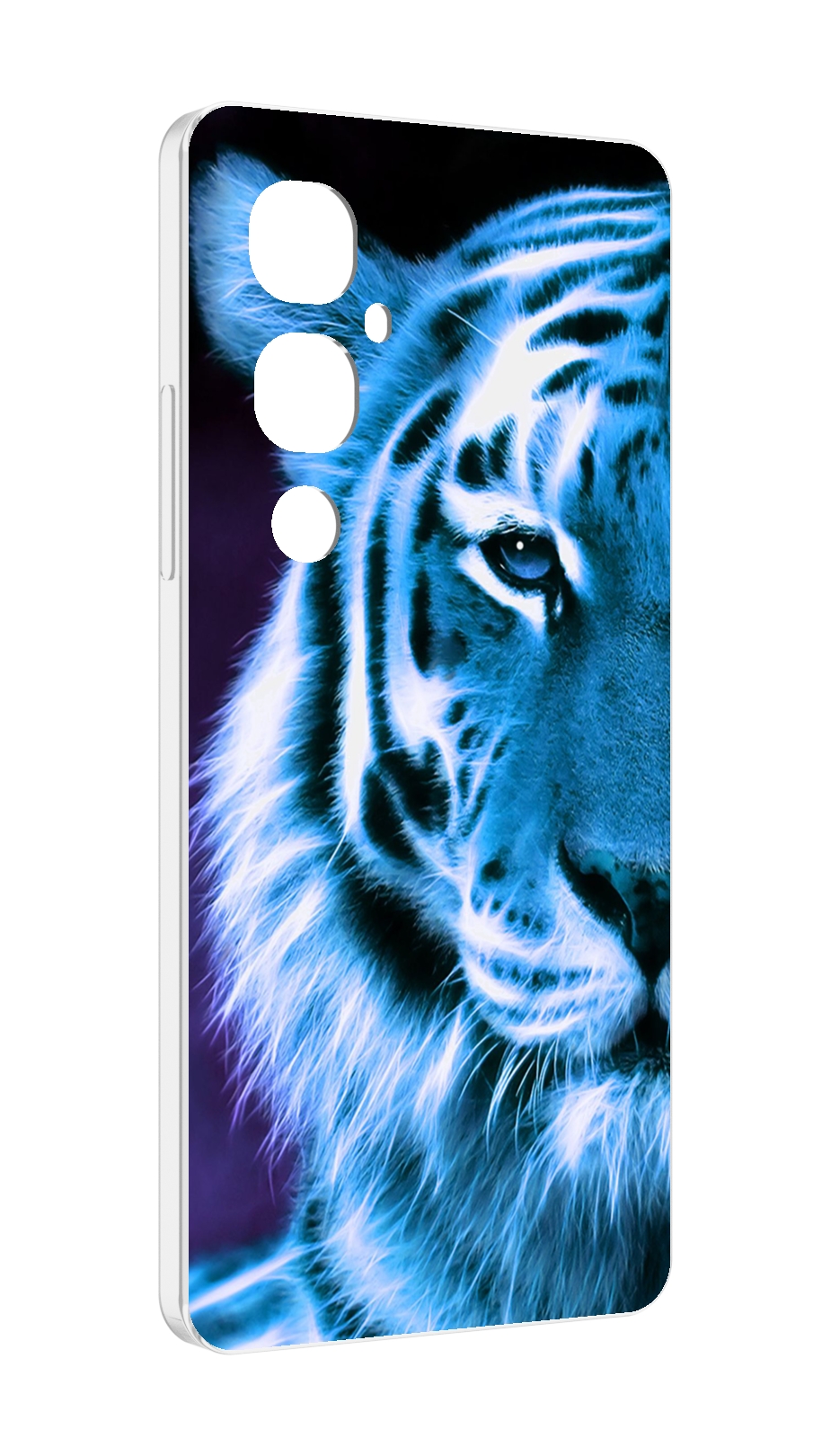 

Чехол MyPads Половина-тигра мужской для Tecno Pova 4 Pro, Прозрачный, Tocco