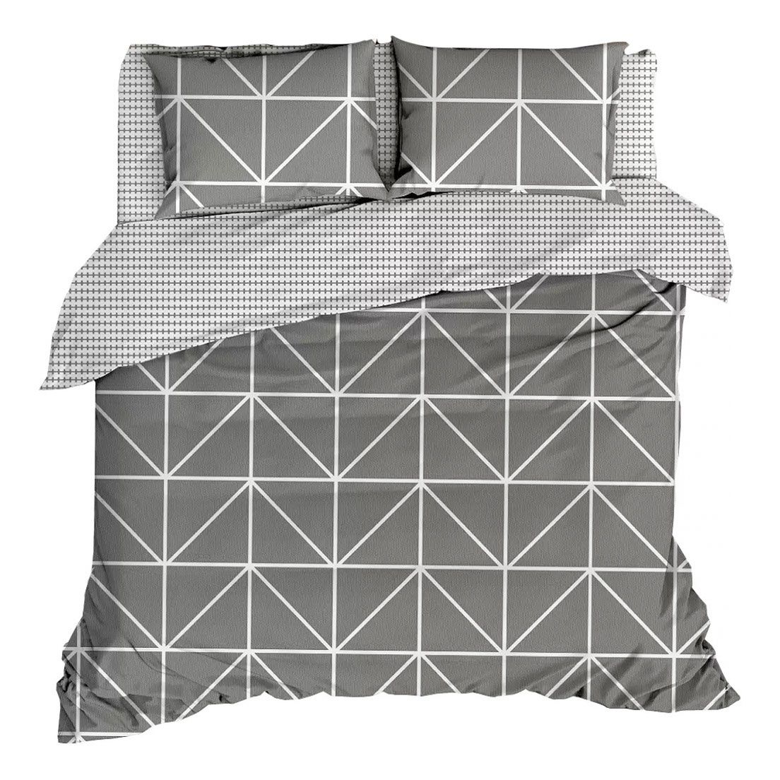 Комплект постельного белья Cottonika Basic полутораспальный ранфорс серый