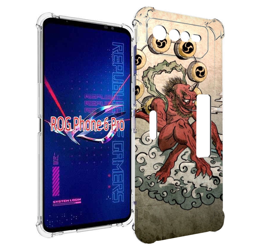 

Чехол MyPads красный чертик на облаке для Asus ROG Phone 6 Pro, Прозрачный, Tocco