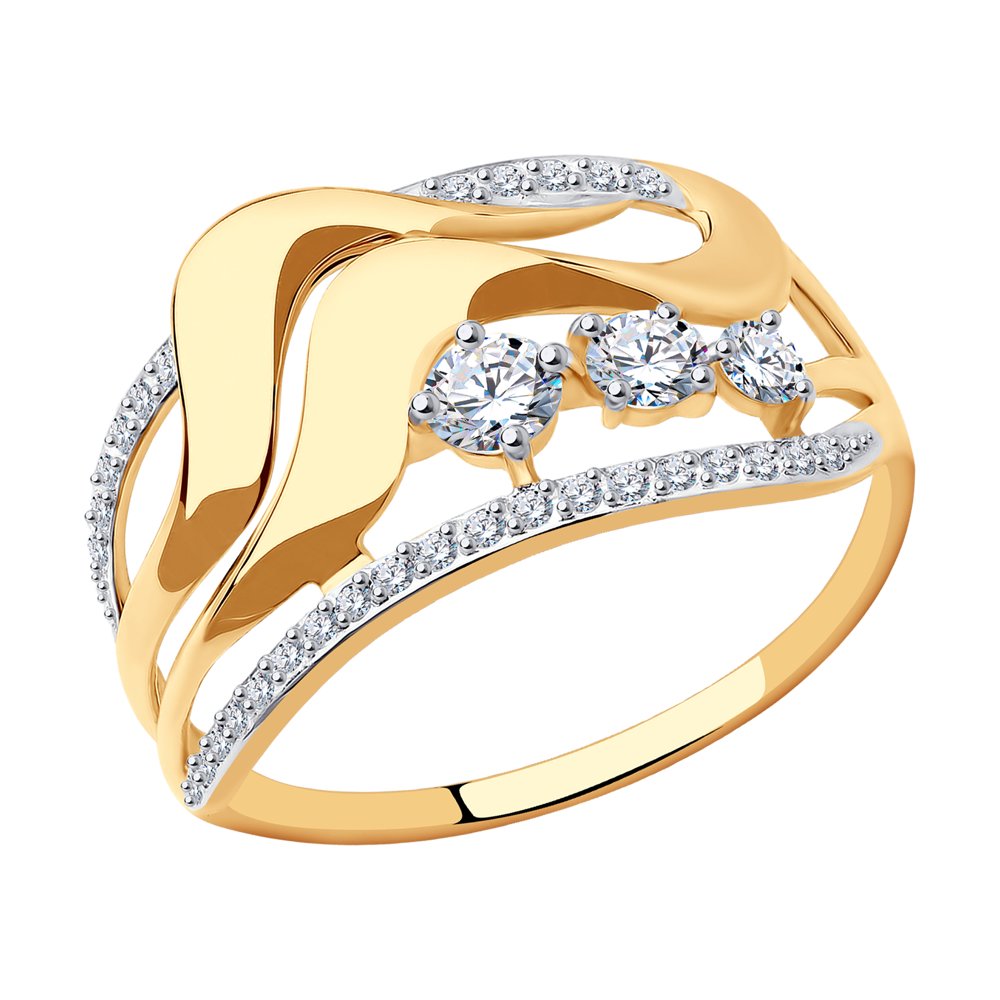 

Кольцо из красного золота с фианитом р. SOKOLOV 017505, 017505