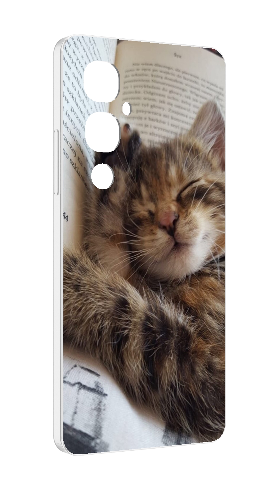 

Чехол MyPads Спящий-котенок для Tecno Pova 4 Pro, Прозрачный, Tocco