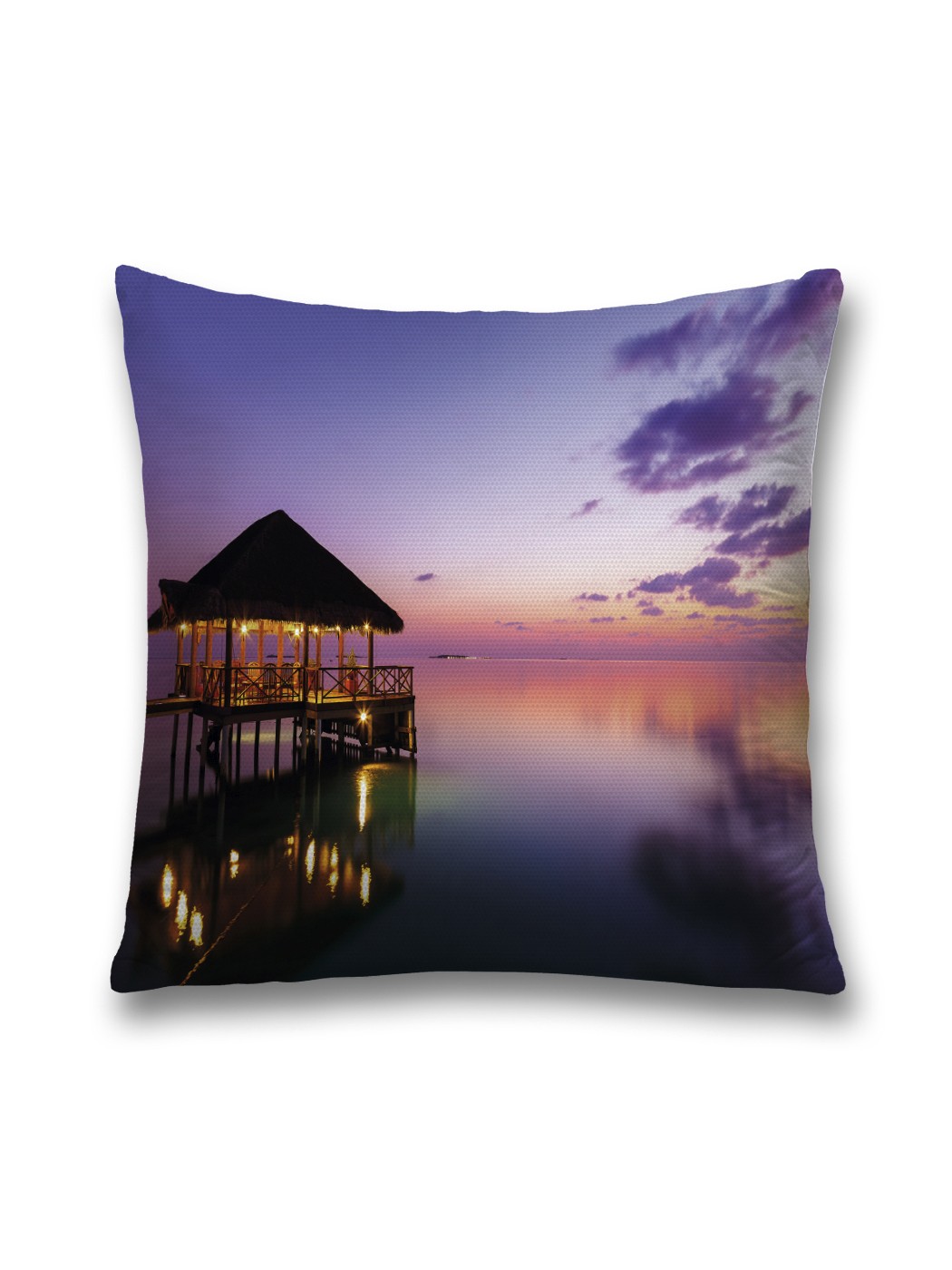 

Наволочка декоративная JoyArty "Отдых на причале" на молнии, 45x45 см, Бежевый