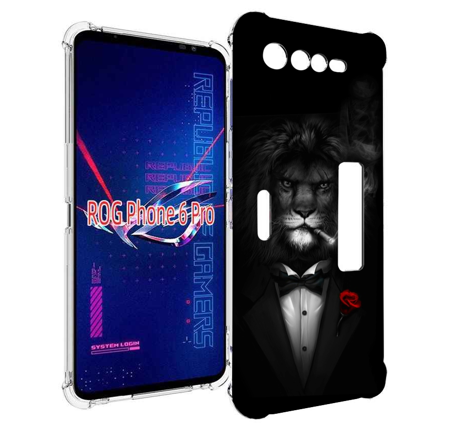 

Чехол MyPads лев-в-темноте-с-сигаретой мужской для Asus ROG Phone 6 Pro, Прозрачный, Tocco