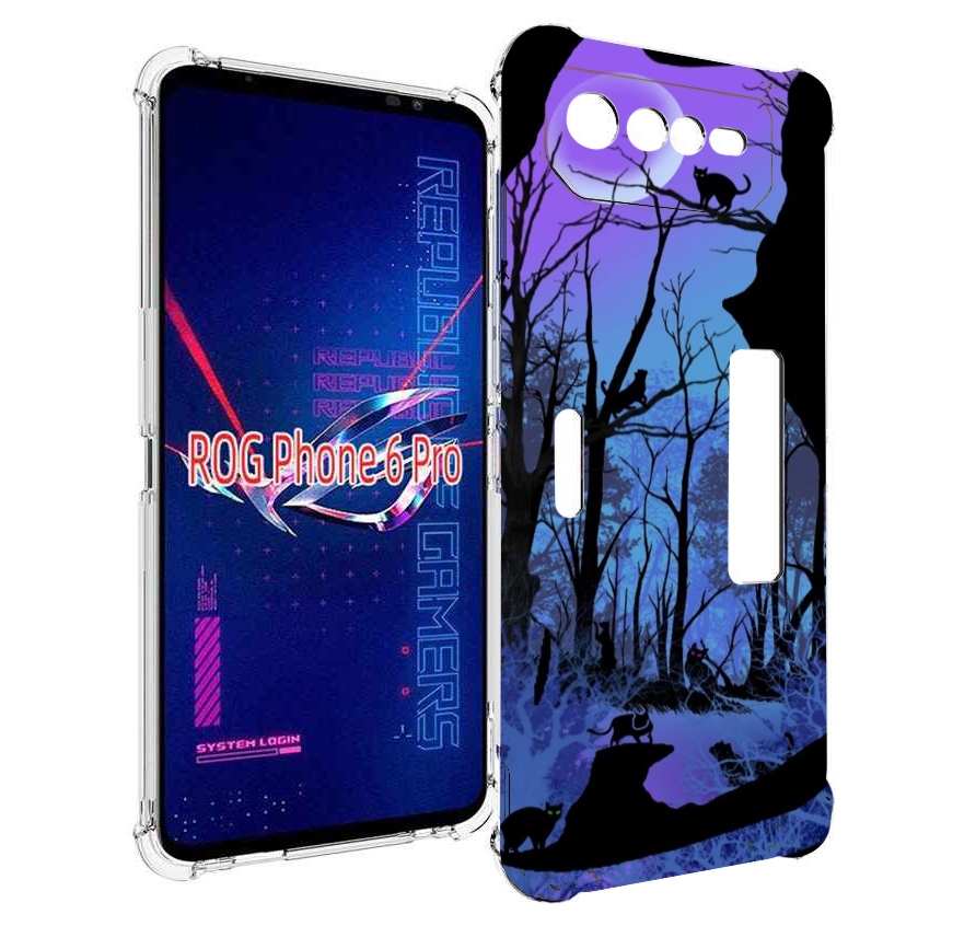 

Чехол MyPads лес внутри кота для Asus ROG Phone 6 Pro, Прозрачный, Tocco