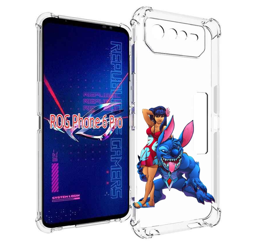 

Чехол MyPads лило и накаченный стич детский для Asus ROG Phone 6 Pro, Прозрачный, Tocco