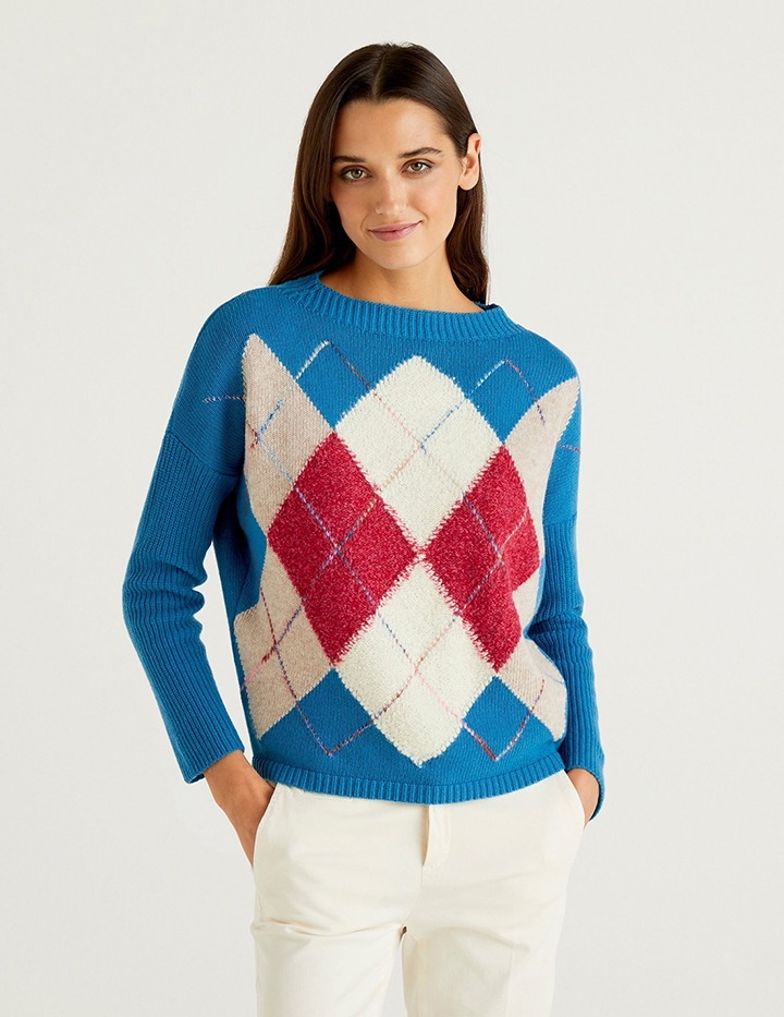

Джемпер женский United Colors of Benetton 21A_1144E2567 разноцветный M, 21A_1144E2567