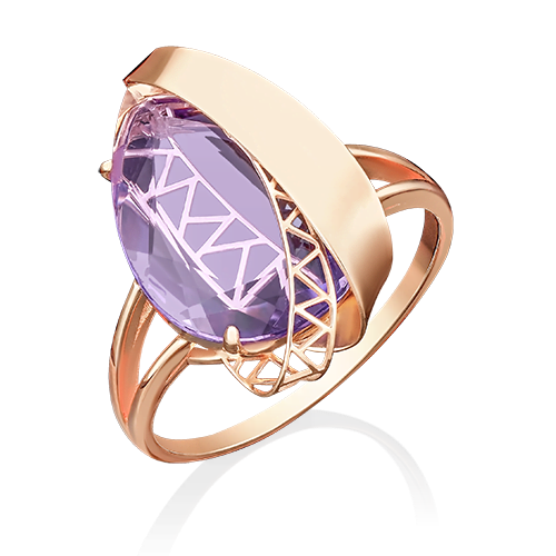 

Кольцо из золота р. 17,5 PLATINA jewelry 01-4920-00-203-1110-46, аметист, 01-4920-00-203-1110-46