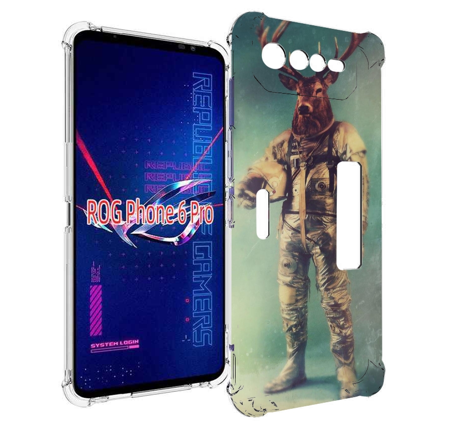 

Чехол MyPads лось космонавт для Asus ROG Phone 6 Pro, Прозрачный, Tocco