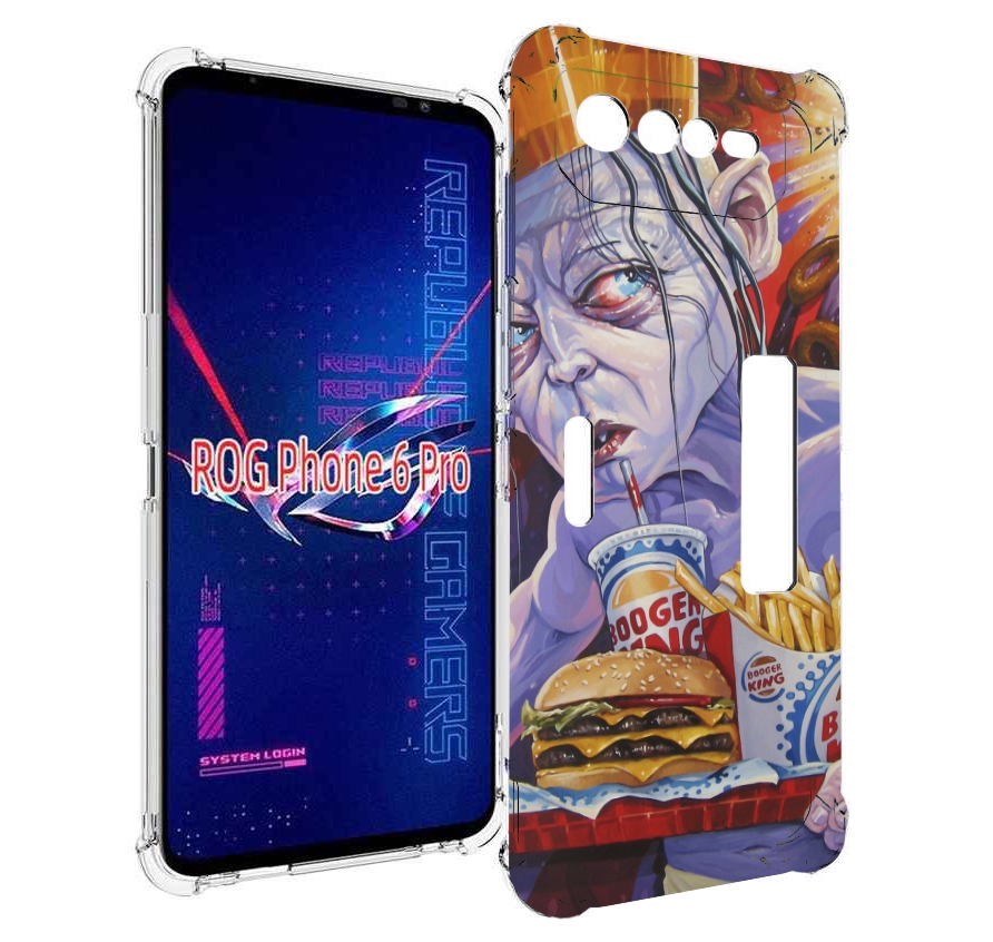 

Чехол MyPads любитель бургер кинга для Asus ROG Phone 6 Pro, Прозрачный, Tocco