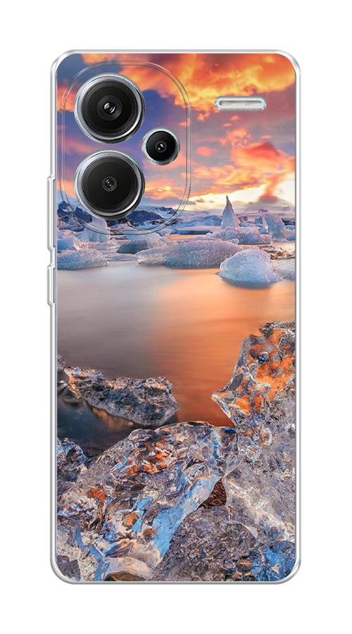 

Чехол на Xiaomi Redmi Note 13 Pro+ "Ледники", Синий;оранжевый, 320250-1