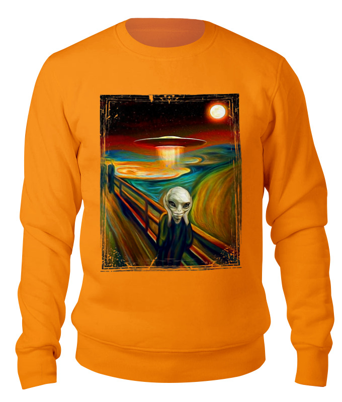 

Свитшот унисекс Printio Alien munch оранжевый 2XL, Alien munch