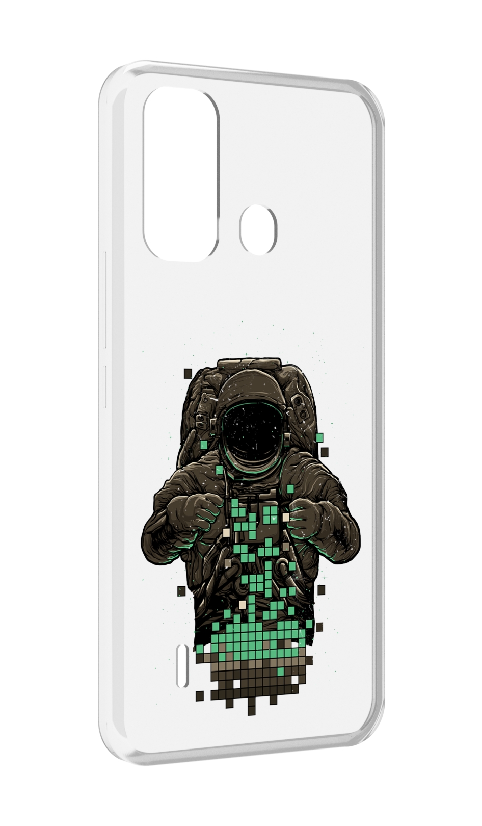 

Чехол MyPads космонавт с пикселями для ITEL A49 / A58 / A58 Pro, Прозрачный, Tocco