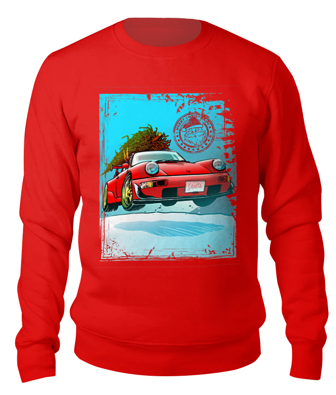 

Свитшот женский Printio Christmas car красный 2XL, Christmas car