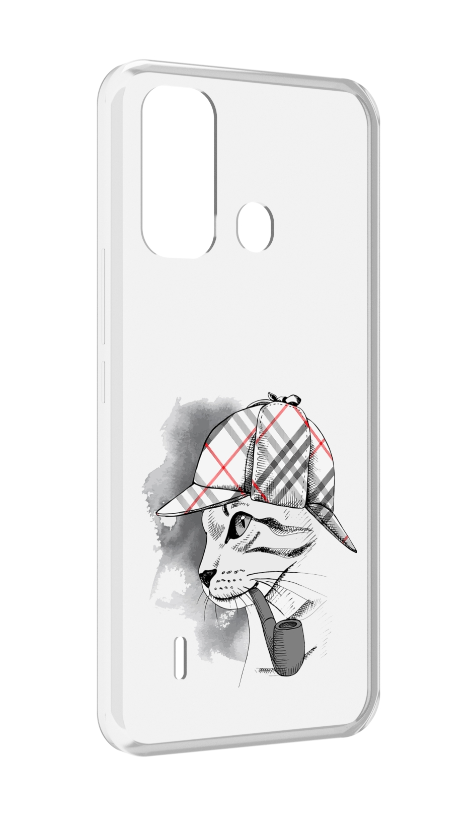

Чехол MyPads кошка с трубкой для ITEL A49 / A58 / A58 Pro, Прозрачный, Tocco