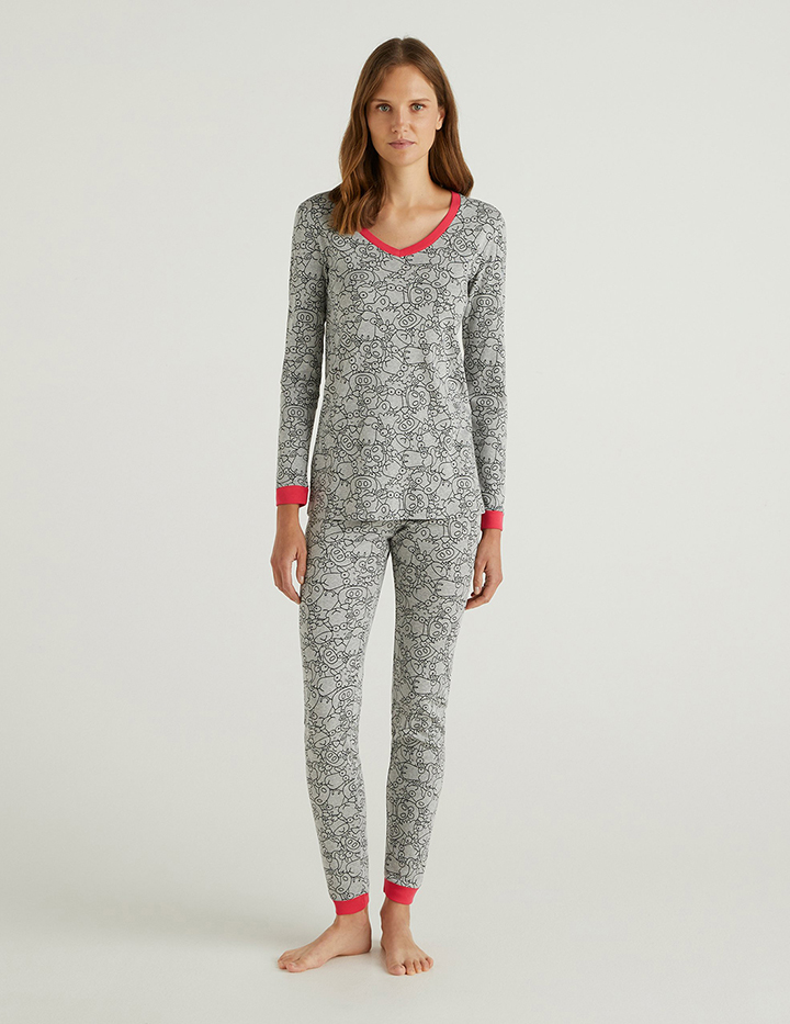

Пижама женская United Colors of Benetton 21A_3NFY3P2DQ коричневая M, 21A_3NFY3P2DQ