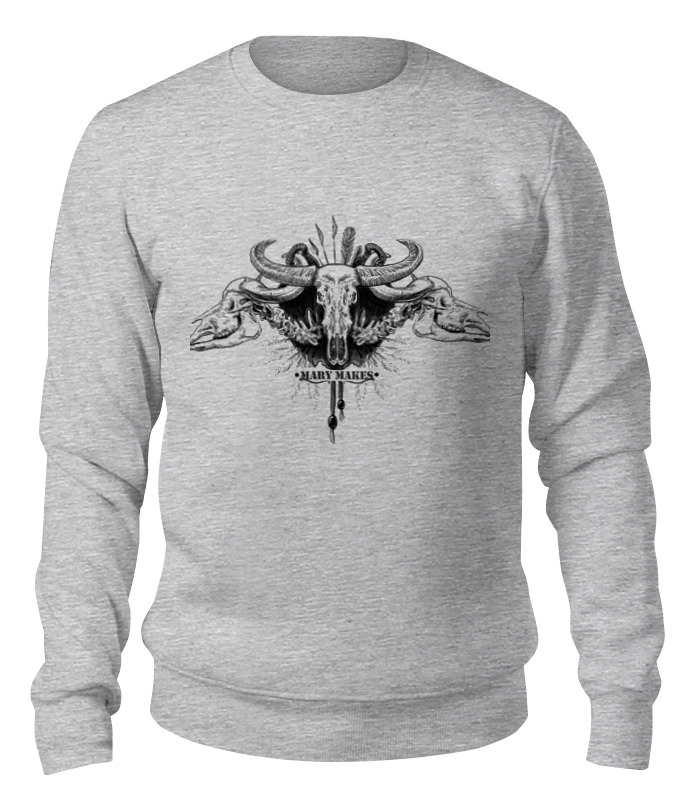 

Свитшот унисекс Printio Mary makes tatoo style серый 2XL, Mary makes tatoo style