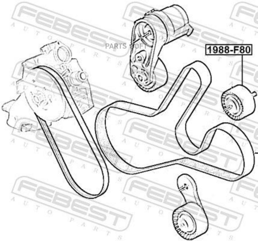 

FEBEST 1988-F80 Ролик обводной BMW 1 F20, 3 F30, 5 F10, X3 F25, X5 E70/F15 1988-F80