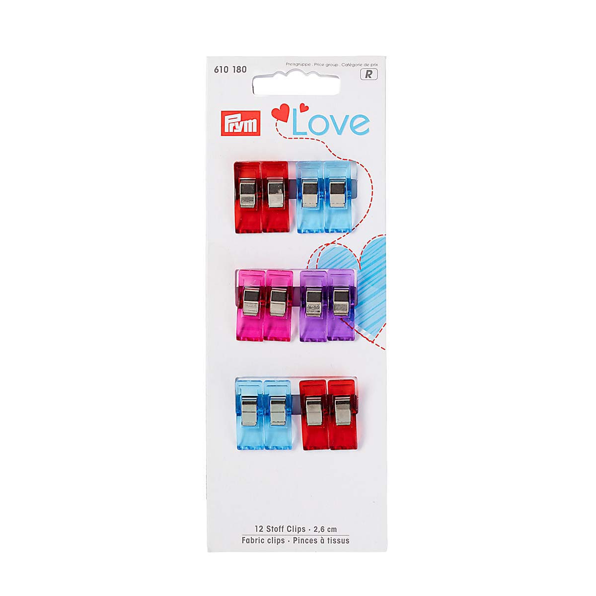 

Клипсы для работы с тканями 2,6см, 12шт PRYM Love, 610180, PRYM Love, 610180