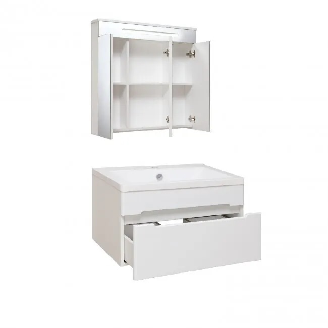Мебель для ванной / Runo / Парма 75 /1 ящик/ подвесной / тумба с раковиной OMEGA 75 / шкаф