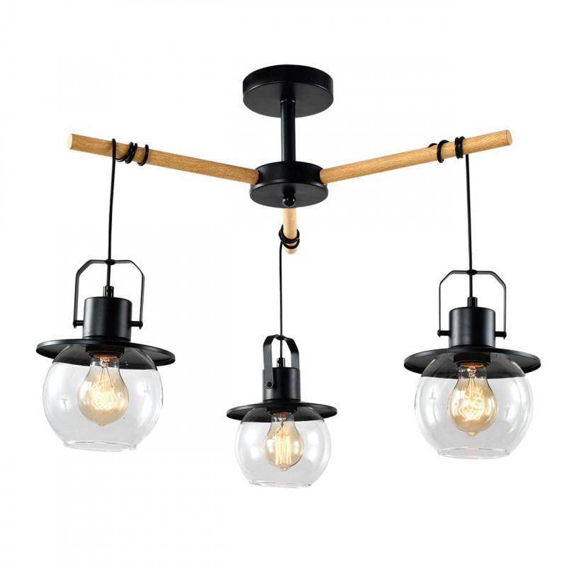

Потолочная люстра IMEX Freedom MD.23044-3-S-BK+WOOD