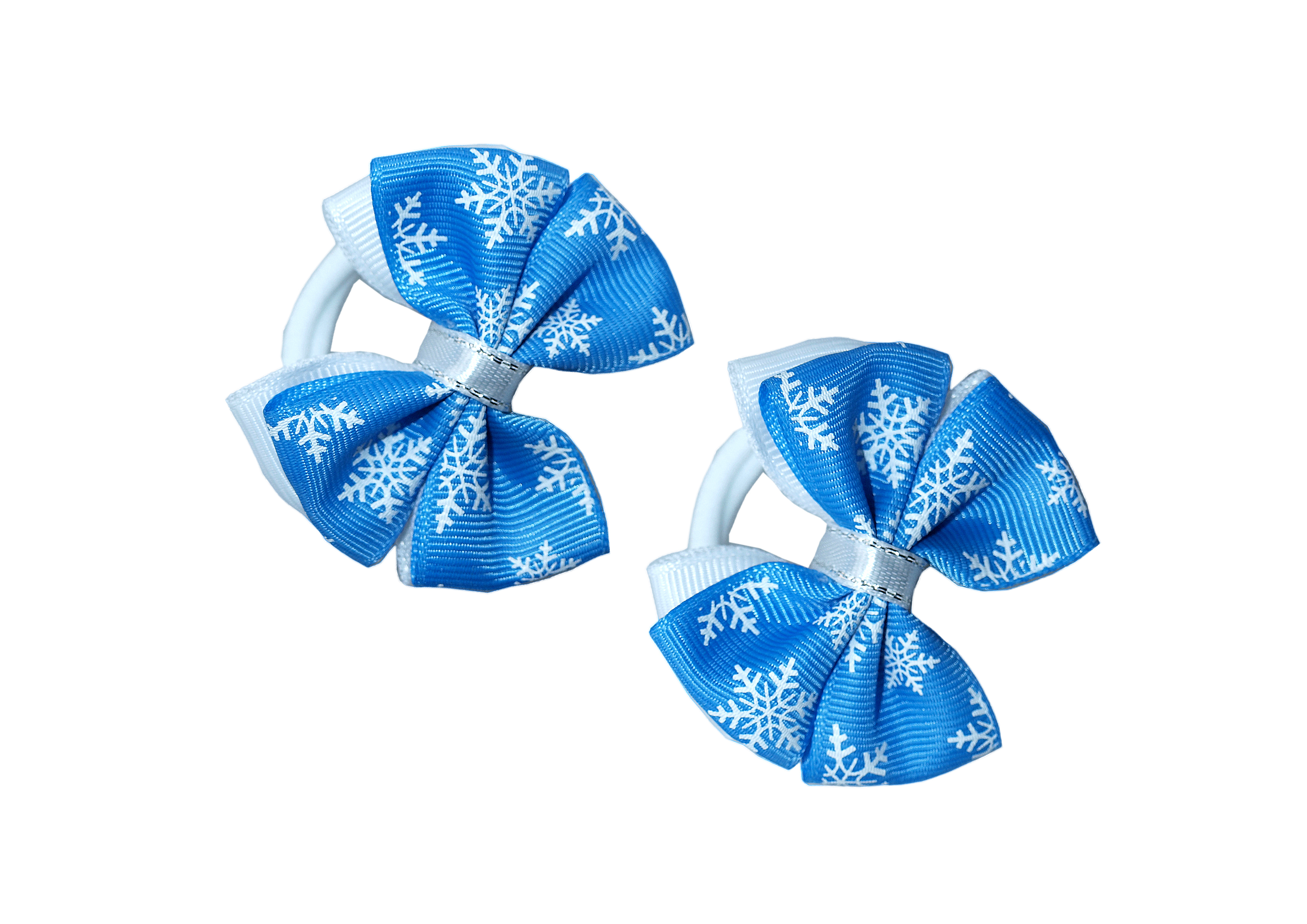 Набор бантов Valexa Новогодние снежинки голубые, 2 шт. 8978-Б19