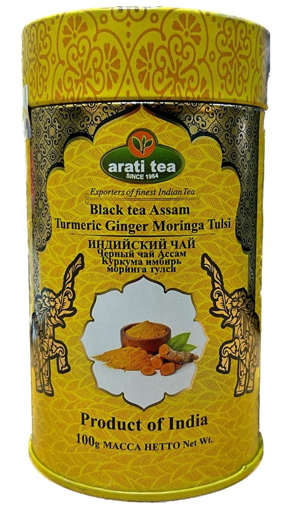 Чай черный Arati Tea Ассам имбирь-моринга-тулси листовой 100 г