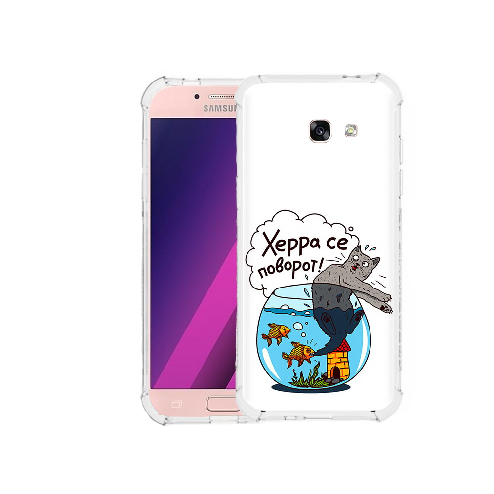 

Чехол MyPads Tocco для Samsung Galaxy A5 Рыбы с котом (PT51293.578.149), Прозрачный, Tocco