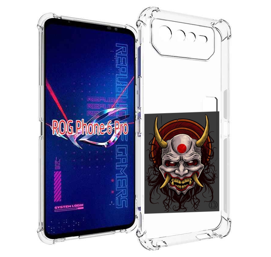 

Чехол MyPads маска с клыками и рогами для Asus ROG Phone 6 Pro, Прозрачный, Tocco