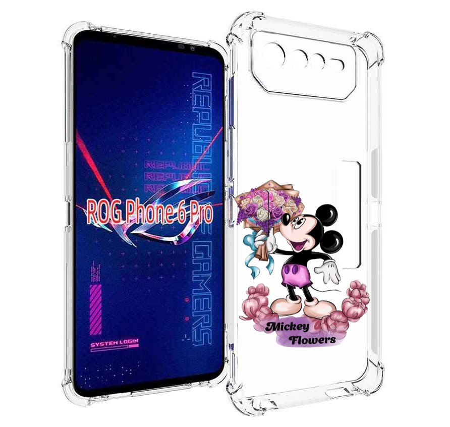 

Чехол MyPads микки-с-цветами женский для Asus ROG Phone 6 Pro, Прозрачный, Tocco